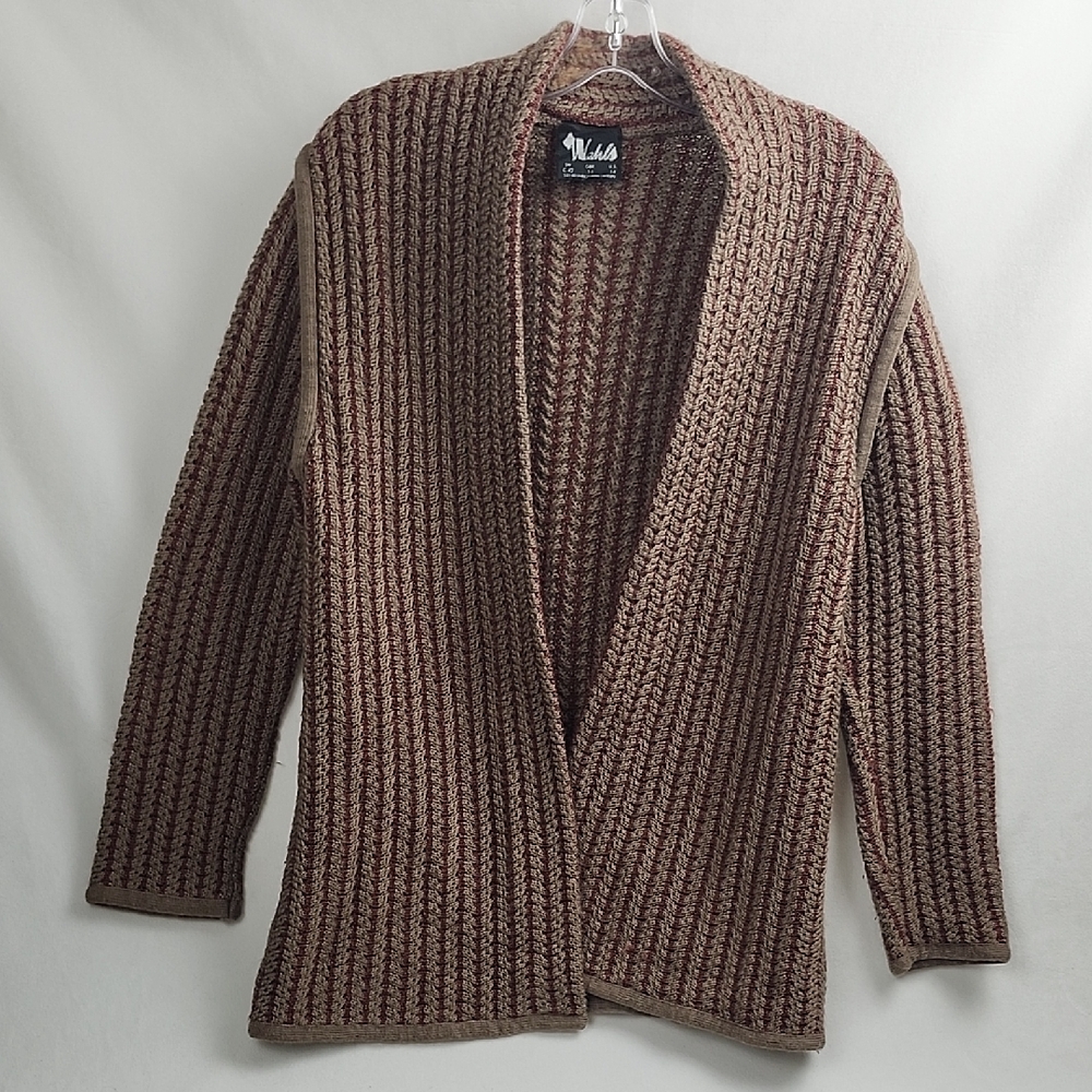 Wahls Ulricehamn Burgundy Brown Knit Vintage Cardigan